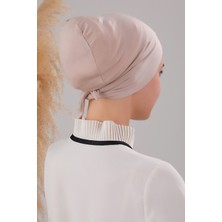 Melodi Scarf Bağlamalı Dikişsiz Çapraz Bone Taş Ten Rengi