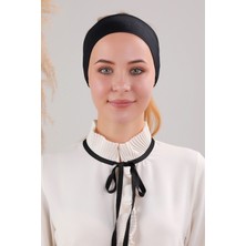 Melodi Scarf Sihirli Yapışkanlı Kaymayan Bandana Spor Bone Siyah