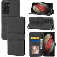 SZY Market Samsung Galaxy S21 Ultra 5g Için Flip Case Pu Deri Cüzdan Kılıf Kapatma (Yurt Dışından)