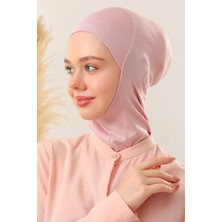Melodi Scarf Kadın Tesettür Boyunluklu Hijab Spor Bone Pudra