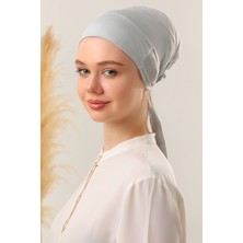Melodi Scarf Sihirli Yapışkanlı Kaymayan Bone Açık Gri