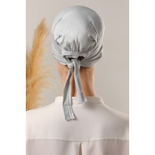 Melodi Scarf Sihirli Yapışkanlı Kaymayan Bone Açık Gri