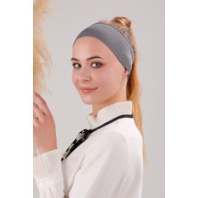 Melodi Scarf Sihirli Yapışkanlı Kaymayan Bandana Spor Bone Koyu Gri Antrasit