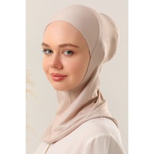 Melodi Scarf Kadın Tesettür Boyunluklu Hijab Spor Bone Taş Rengi