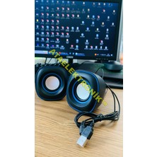 Ata Elektronik Kaliteli 2.0 Mini Taşınabilir Multimedya USB Kablolu 6W Speaker Hoparlör 1+1