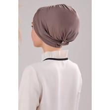 Melodi Scarf Kadın Üç Bantlı Çapraz Hazır Türban Dış Bone Vizon