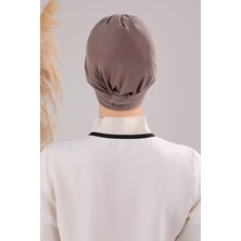 Melodi Scarf Kadın Üç Bantlı Çapraz Hazır Türban Dış Bone Vizon