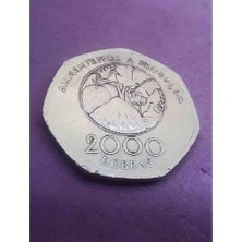 Deren Pecunia S.tome Principe 1997 Yılı 2000 Dobra Ççt *az Çıkar* Çap: 28 mm