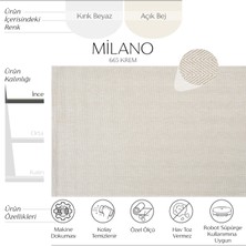 Cool Halı Milano 665 Krem Hasır Dokulu Halı Kilim Salon Mutfak Koridor Kesme Yolluk Dokuma Makine Halısı