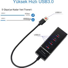 Qasul 4 Port USB Çoğaltıcı Çoklayıcı Hub USB 3.0 Çoklama Pc Laptop Tüm Cihazlara Uyumlu