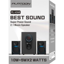 Platoon PL-4348 2+1 10W Bluetooth Usb+Tf Card+Fm Multimedia Ses Sistemi