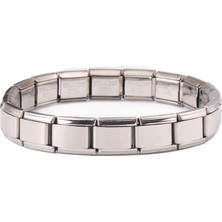 Chavin Gri Parlak 9 mm Çelik Lastikli Kadın Bileklik EU64