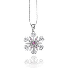 Diamond Seri Özgün Tasarım Kar Tanesi Snowflake Gümüş Kolye
