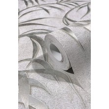 BienHome Bien Exclusive 5363 Modern Bej Gümüş Palmiye Tropikal Premium Duvar Kağıdı 5,30 M²