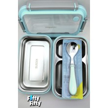 Vagonlife Lunch Box 1200 ml Iki Kat Üç Bölme Paslanmaz Çelik-Metal KAŞIKLI-FFLBOX2215