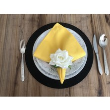 Trend Yuvam Ev Tekstil Ürünleri Sarı Kumaş Peçete (6 Adet)  (40X40 Cm)
