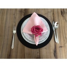 Trend Yuvam Ev Tekstil Ürünleri Açık Pembe Kumaş Peçete (6 Adet) (40X40 Cm)