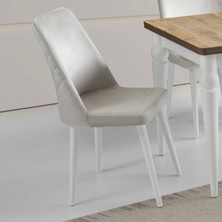 Evistro Tly Ahşap Ayaklı Babyface Kumaş Salon Balkon ve Mutfak Sandalyesi 1 Adet