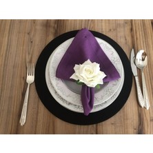Trend Yuvam Ev Tekstil Ürünleri Mor Kumaş Peçete (6 Adet ) (40X40 Cm)