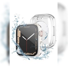 Megafox Teknoloji Apple Watch 40 mm Uyumlu Kasa ve Ekran Koruyucu Su Geçirmez 360 Tam Koruma Sert Pc Kapak, Renksiz