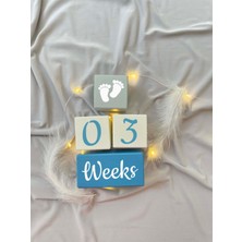 Bianne Atölyesi Gri Mavi Bebek Anı Küp Seti Fotoğraf Çekim ve Dekor Için Ingilizce