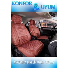 Startcar 
toyota Auris Uyumlu Deri Oto Koltuk Kılıfı Ön Arka Takım Tarçın Royal Model Sc