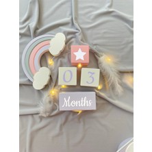 Bianne Atölyesi Lila Bebek Anı Küp Seti ve Gökkuşağı Fotoğraf Çekim ve Dekor Için Ingilizce