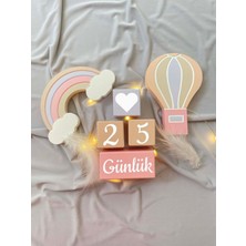 Bianne Atölyesi Pembe Iki Objeli Bebek Anı Küp Seti Fotoğraf Çekim ve Dekor Için Türkçe