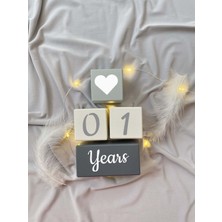 Bianne Atölyesi Antrasit Bebek Anı Küp Seti Fotoğraf Çekim ve Dekor Için Ingilizce