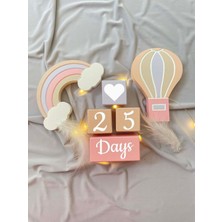 Bianne Atölyesi Pembe Iki Objeli Bebek Anı Küp Seti Fotoğraf Çekim ve Dekor Için Ingilizce