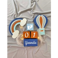 Bianne Atölyesi Gece Mavi Iki Objeli Bebek Anı Küp Seti Fotoğraf Çekim ve Dekor Için Türkçe