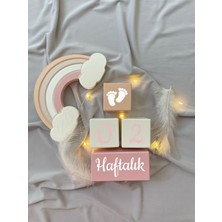 Bianne Atölyesi Pudra-Sahra-Somon Bebek Anı Küp Seti ve Gökkuşağı Fotoğraf Çekim ve Dekor Için Türkçe