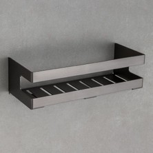 System Banyo Aksesuarları Duvara Monte Banyo Duş Raf Sistemi Füme 25 cm