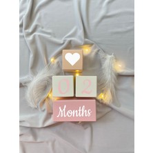 Bianne Atölyesi Pudra-Somon Bebek Anı Küp Seti Fotoğraf Çekim ve Dekor Için Ingilizce