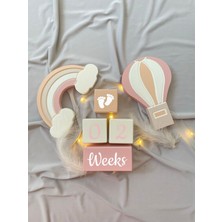 Bianne Atölyesi Pudra-Somon Iki Objeli Bebek Anı Küp Seti Fotoğraf Çekim ve Dekor Için Ingilizce