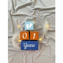 Bianne Atölyesi Gece Mavi Bebek Anı Küp Seti Fotoğraf Çekim ve Dekor Için Ingilizce