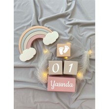 Bianne Atölyesi Pudra-Sahra Bebek Anı Küp Seti ve Gökkuşağı Fotoğraf Çekim ve Dekor Için Türkçe