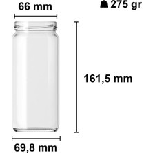 Afracam 500 ml Konserve Kavanoz Metal Siyah Kapaklı Şeffaf Cam 500 cc Paşabahçe