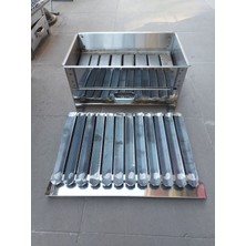 Çancı (3-5 Kişilik) 40 x 27 cm El Yapımı Paslanmaz Gövdeli Lama Izgaralı Mangal
