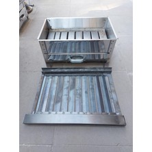 Çancı (3-5 Kişilik) 40 x 27 cm El Yapımı Paslanmaz Gövdeli Lama Izgaralı Mangal