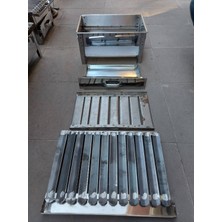 Çancı (3-5 Kişilik) 40 x 27 cm El Yapımı Paslanmaz Gövdeli Lama Izgaralı Mangal