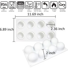 Jingyikeji Mus Kek Pişirme Için 3D Küre Şekli Silikon Kalıp, Şeker Pasta Için 3D Top Silikon Pişirme Kalıbı Çikolata Trüf Cupcake Jöle Kurabiye Puding Kek Dekorasyon Kalıbı, 8-Cavity (Yurt Dışından)