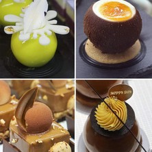 Jingyikeji Mus Kek Pişirme Için 3D Küre Şekli Silikon Kalıp, Şeker Pasta Için 3D Top Silikon Pişirme Kalıbı Çikolata Trüf Cupcake Jöle Kurabiye Puding Kek Dekorasyon Kalıbı, 8-Cavity (Yurt Dışından)