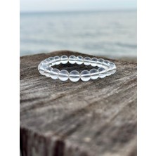 Gökçeada Doğaltaş 8 mm Kristal Kuvars Taşı Bileklik Aa Kalite