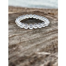 Gökçeada Doğaltaş 8 mm Kristal Kuvars Taşı Bileklik Aa Kalite
