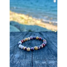 Gökçeada Doğaltaş 8 mm Mokait Jasper Taşı Bileklik Aa Kalite