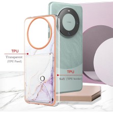 BDT Market Huawei Mate 60 Kart Yuvaları Için Kılıf Ince Cüzdan Mermer Yumuşak Tpu Tampon (Yurt Dışından)