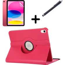 MobaxAksesuar Apple iPad Air 11inç M2/M3 2025-2024 Kılıf Dönen Tablet Kilifi Ekran Koruyucu+Kalem