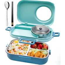 Vagonlife Grille Design Lunch Box Tek Katlı – Çorba Kaseli - Paslanmaz Çelik Sefer Tası – 1100 Ml.