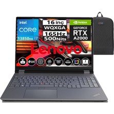 Lenovo Thinkpad P16 Gen2 Intel Core  I7-13850HX 96GB Ddr5 4tb SSD 8gb RTXA2000 16" Wqxga W11PRO 165Hz Mobil Iş Istasyonu 21FA000WTXW35+WEBLEGELSINÇANTA